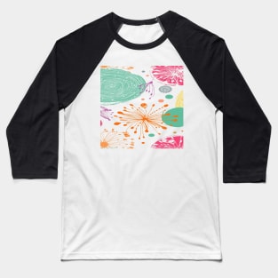 pop art flower pastel pattern Baseball T-Shirt